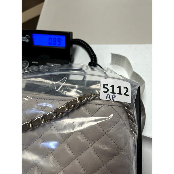 REBECCA MINKOFF Mini Quilted Affair Crossbody Bag Chain Strap in Gray/Gold - Picture 10 of 10